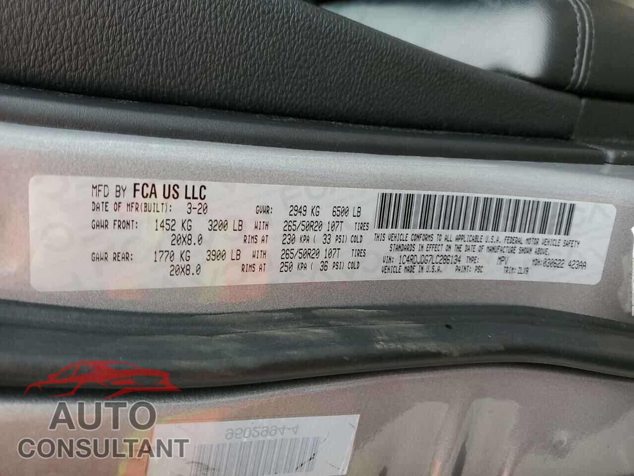 DODGE DURANGO 2020 - 1C4RDJDG7LC286134