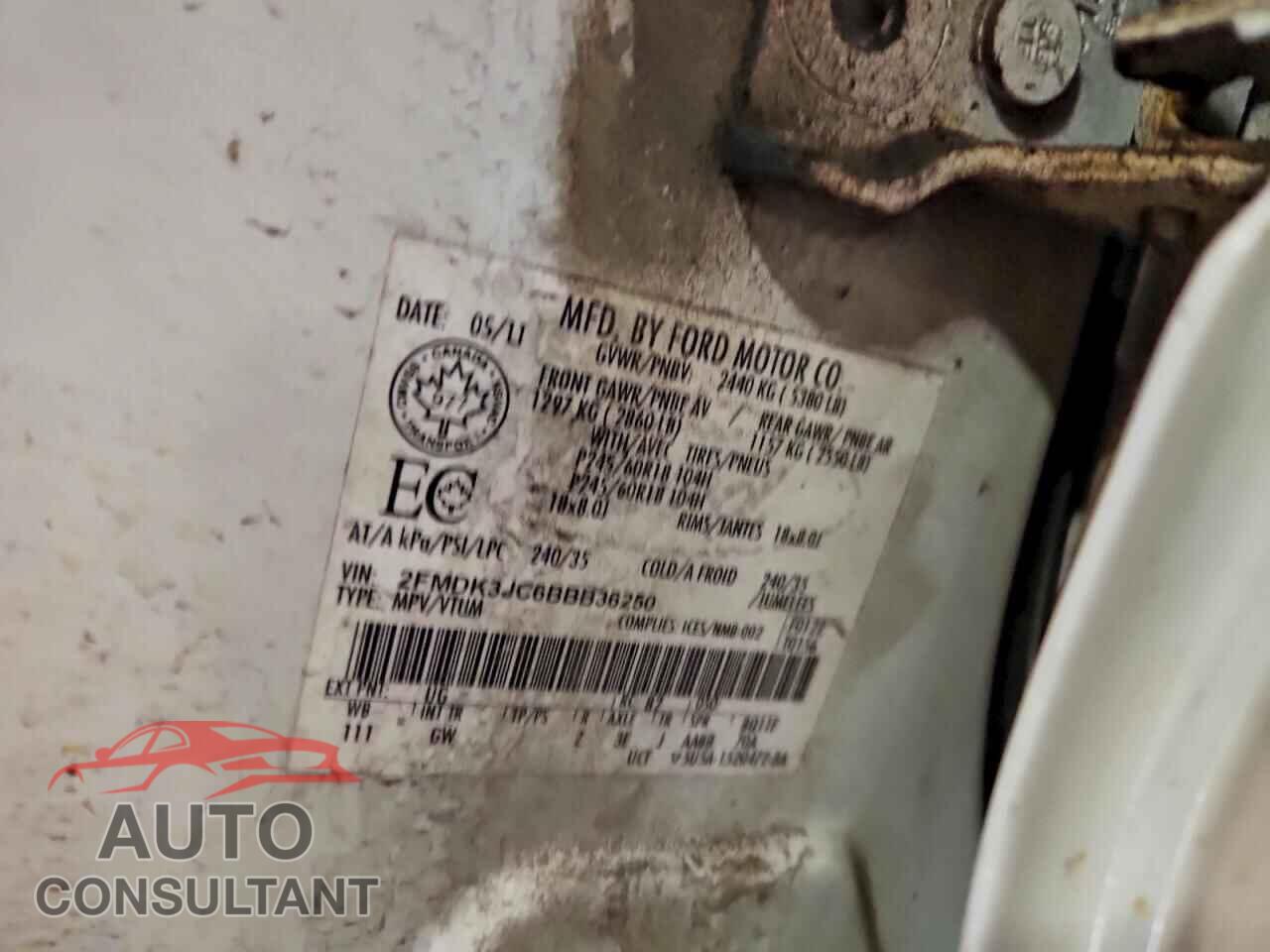 FORD EDGE 2011 - 2FMDK3JC6BBB36250