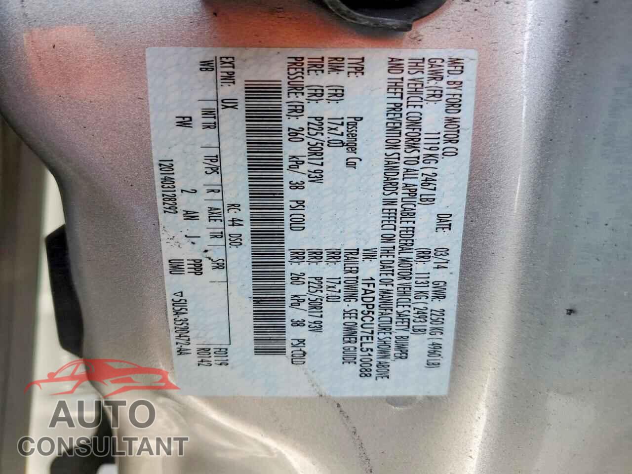 FORD CMAX 2014 - 1FADP5CU7EL510088