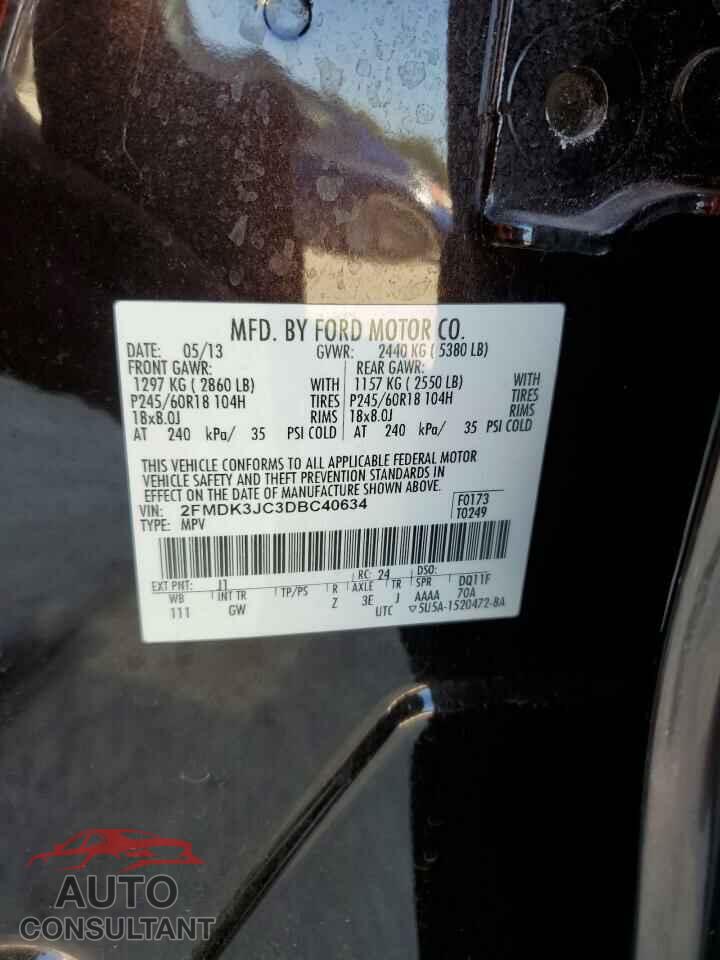 FORD EDGE 2013 - 2FMDK3JC3DBC40634