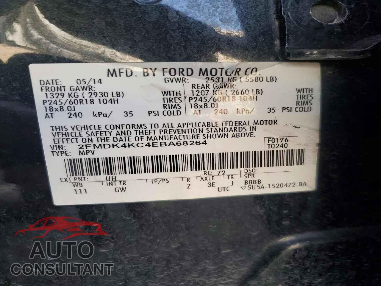 FORD EDGE 2014 - 2FMDK4KC4EBA68264
