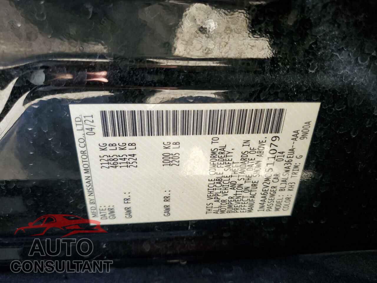 NISSAN MAXIMA 2021 - 1N4AA6EV2MC511079