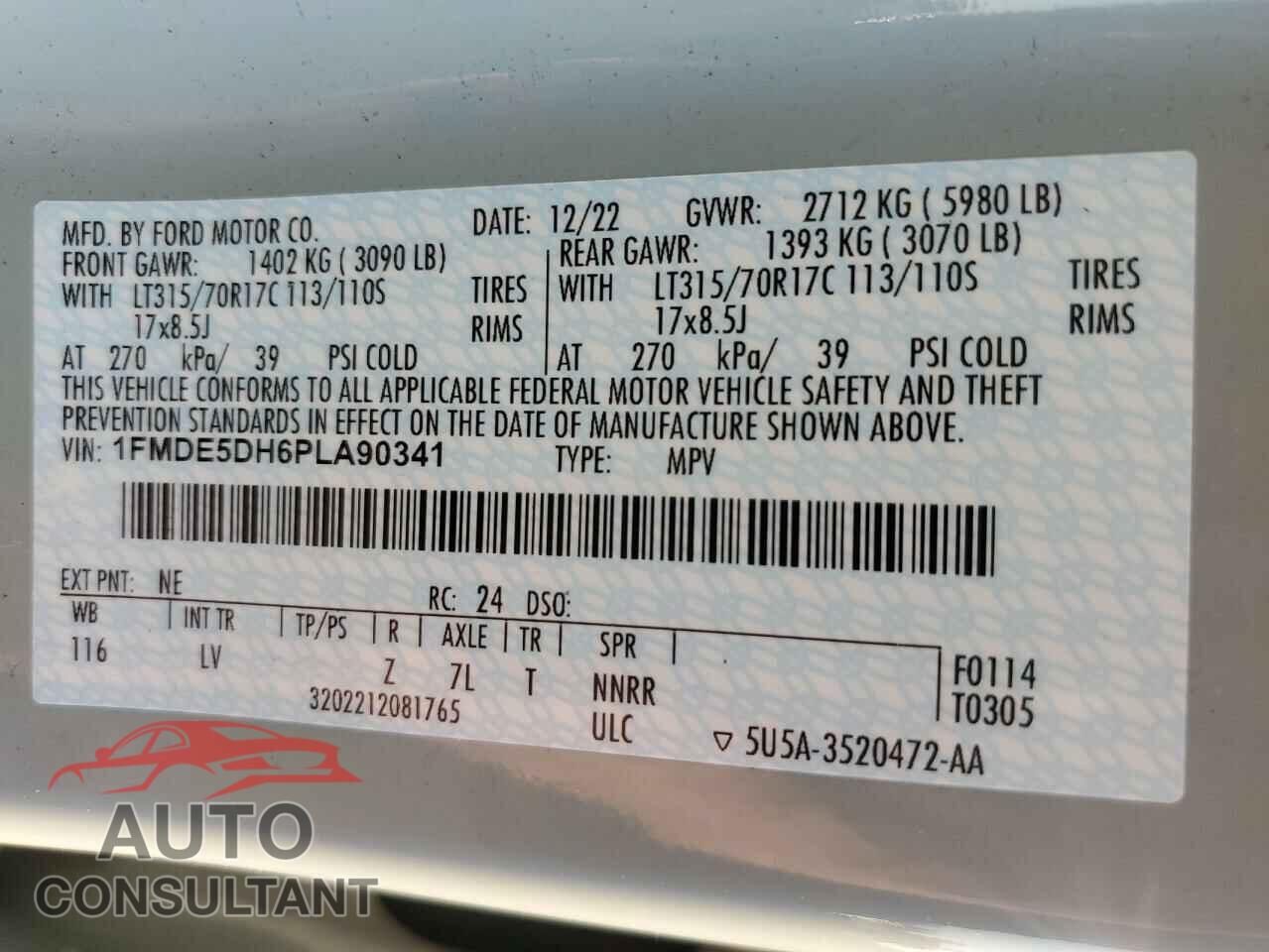 FORD BRONCO 2023 - 1FMDE5DH6PLA90341
