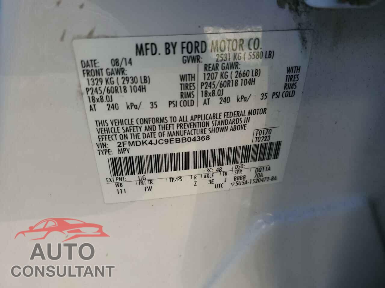 FORD EDGE 2014 - 2FMDK4JC9EBB04368
