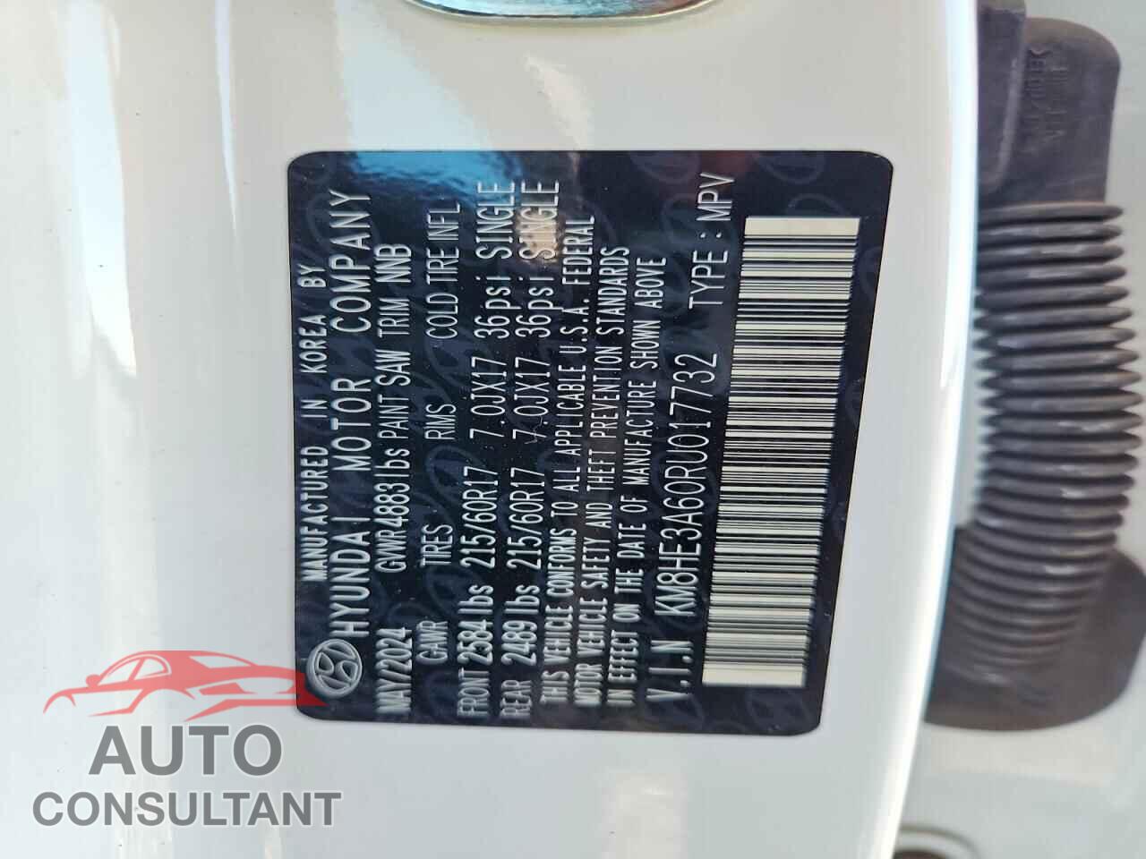 HYUNDAI UNKNOWN 2024 - KM8HE3A60RU017732