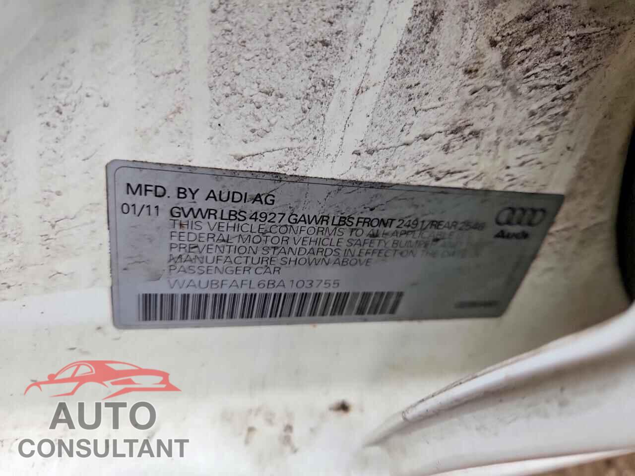 AUDI A4 2011 - WAUBFAFL6BA103755