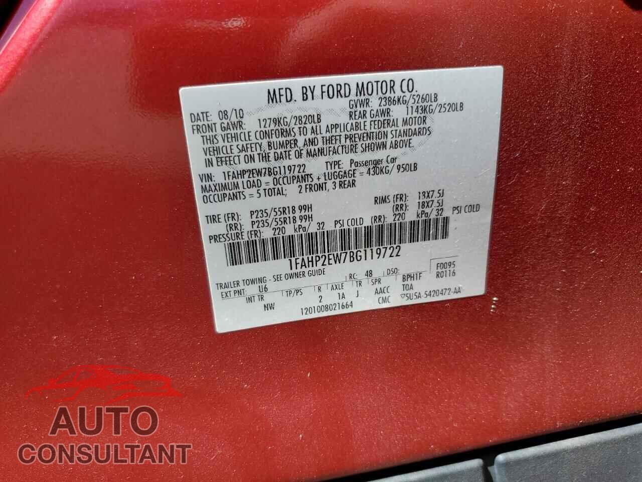 FORD TAURUS 2011 - 1FAHP2EW7BG119722