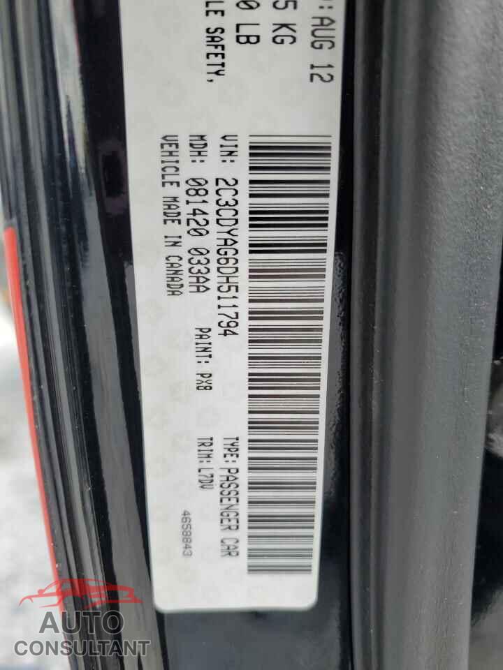 DODGE CHALLENGER 2013 - 2C3CDYAG6DH511794