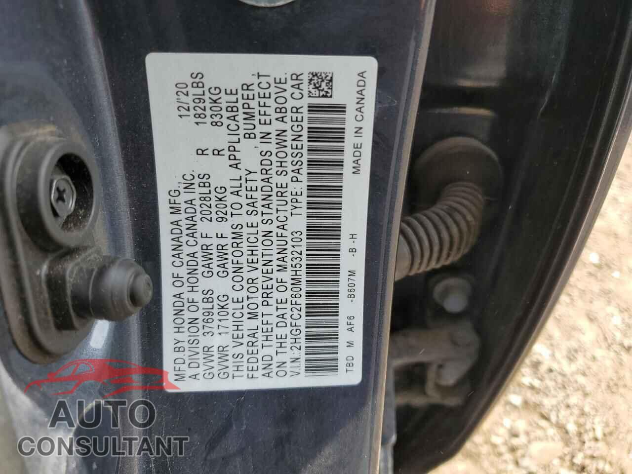 HONDA CIVIC 2021 - 2HGFC2F60MH532103