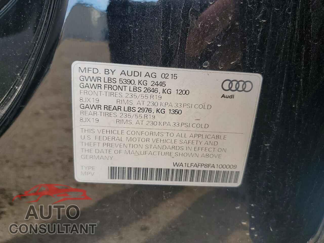 AUDI Q5 2015 - WA1LFAFP8FA100009