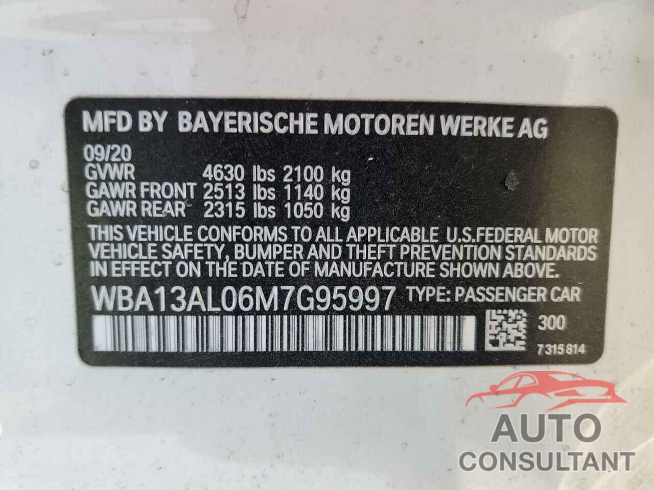 BMW M2 2021 - WBA13AL06M7G95997