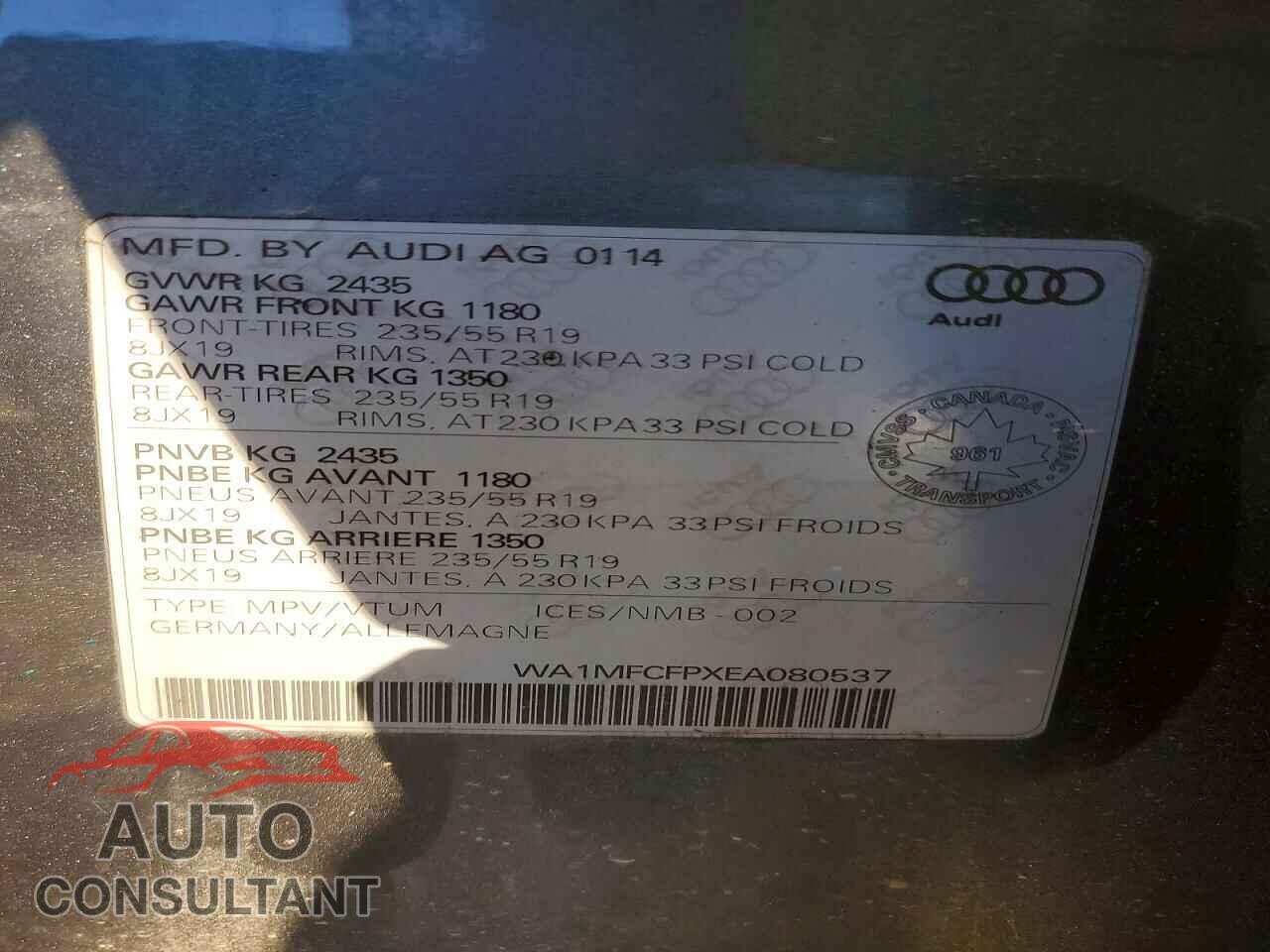 AUDI Q5 2014 - WA1MFCFPXEA080537