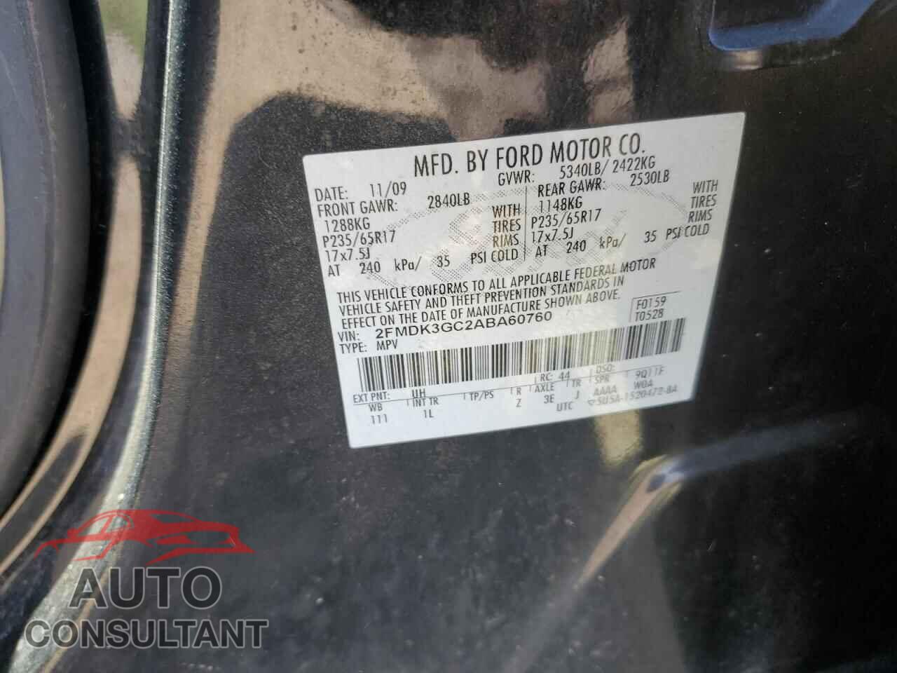 FORD EDGE 2010 - 2FMDK3GC2ABA60760