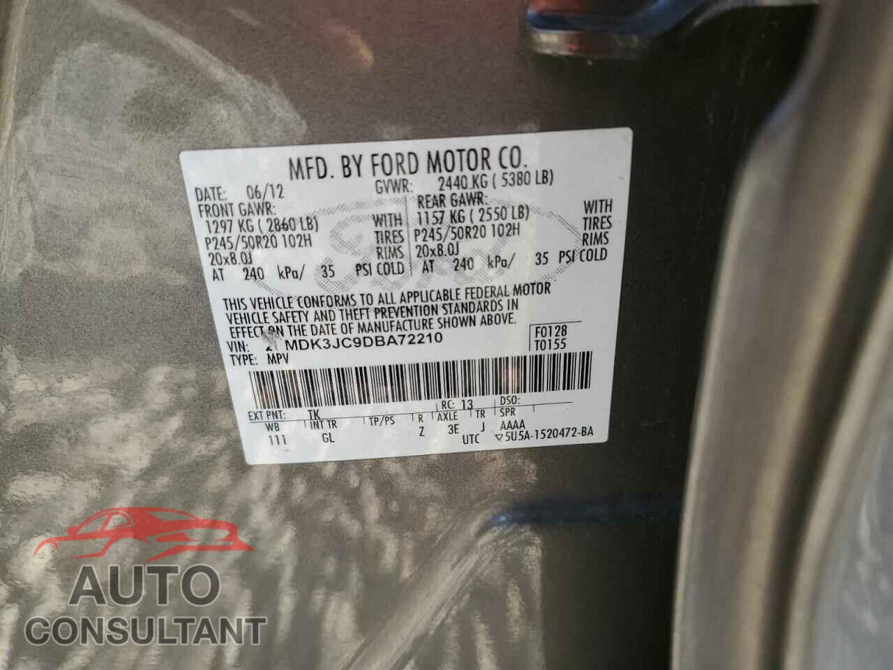 FORD EDGE 2013 - 2FMDK3JC9DBA72210