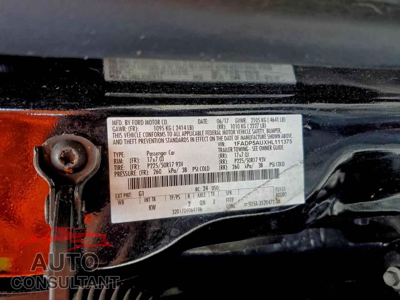FORD CMAX 2017 - 1FADP5AUXHL111375