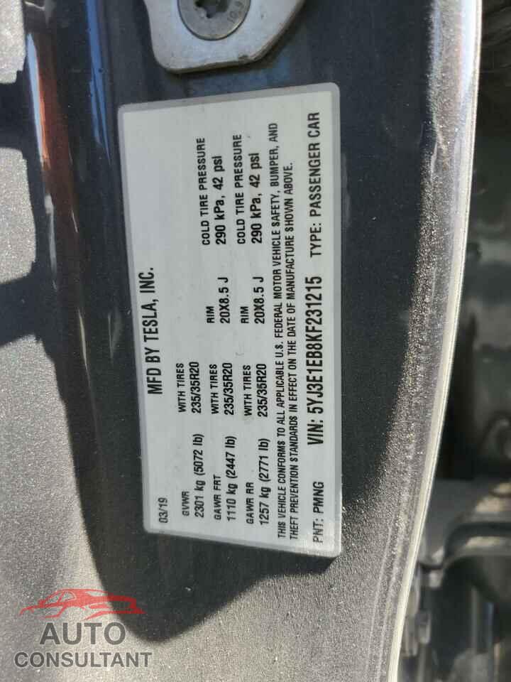 TESLA MODEL 3 2019 - 5YJ3E1EB8KF231215