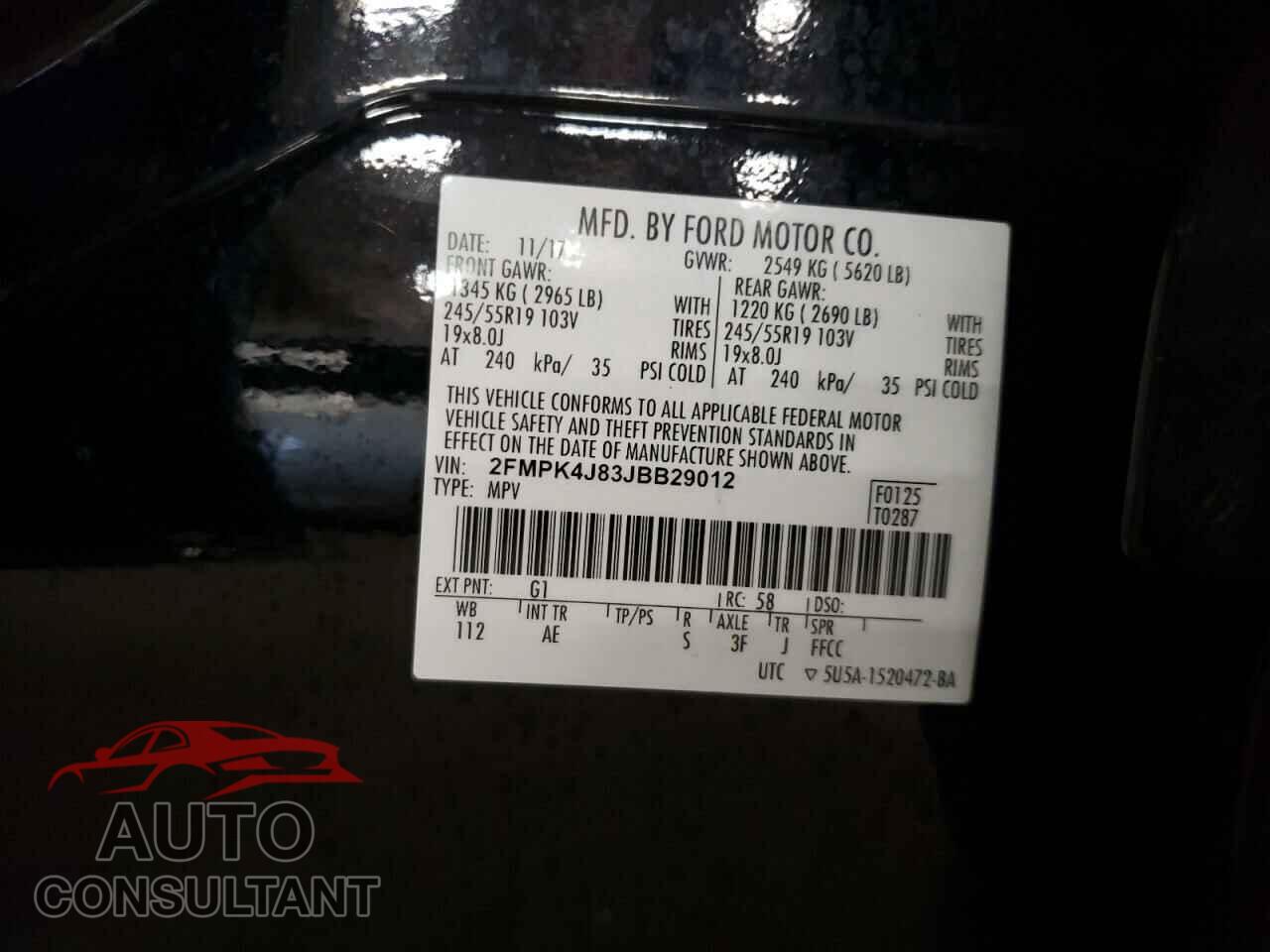 FORD EDGE 2018 - 2FMPK4J83JBB29012