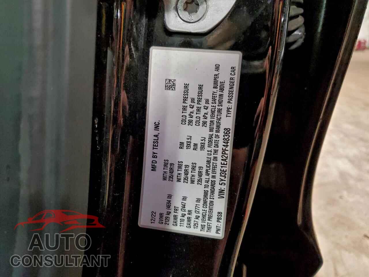 TESLA MODEL 3 2023 - 5YJ3E1EA2PF448368