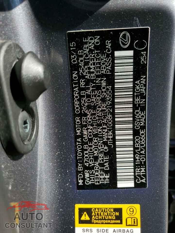 LEXUS ES350 2015 - JTHBK1GG8F2193554