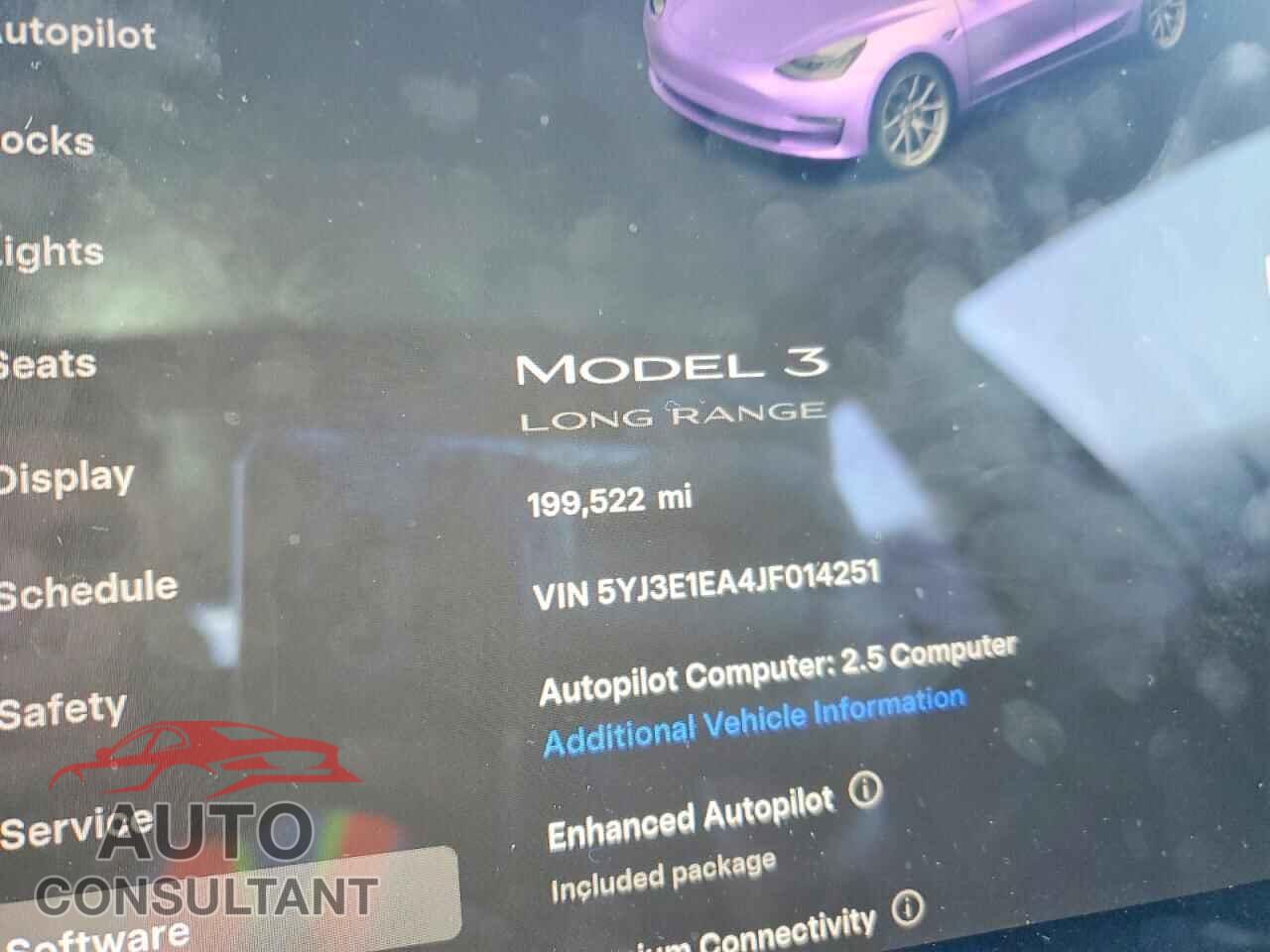 TESLA MODEL 3 2018 - 5YJ3E1EA4JF014251