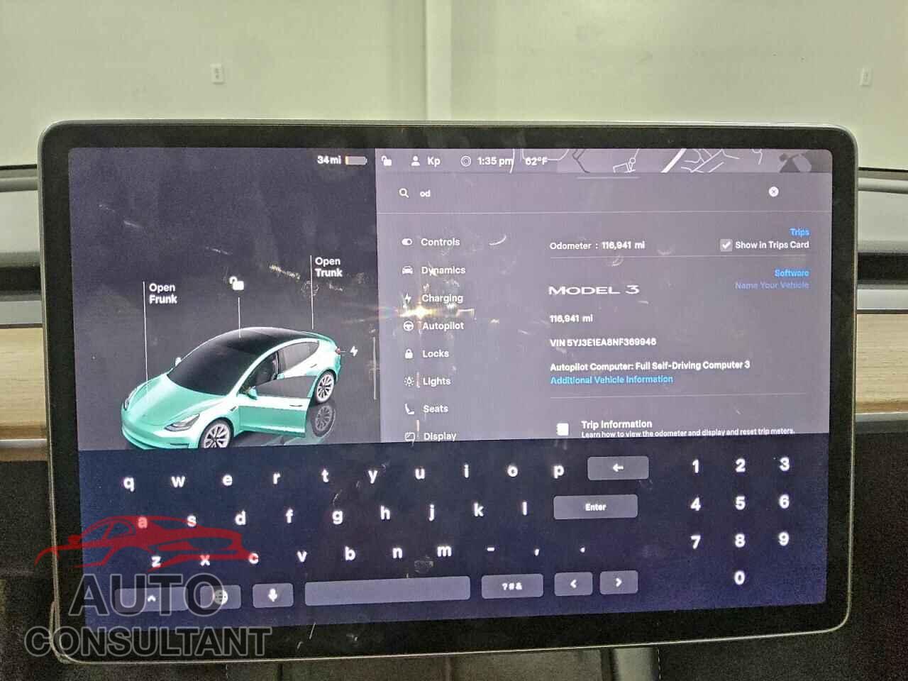 TESLA MODEL 3 2022 - 5YJ3E1EA8NF369946