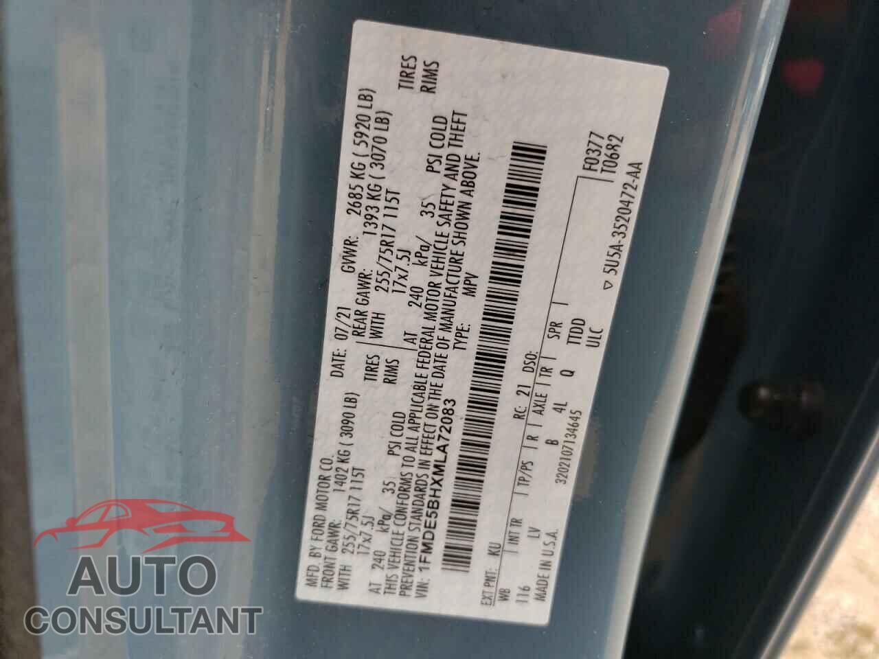 FORD BRONCO 2021 - 1FMDE5BHXMLA72083