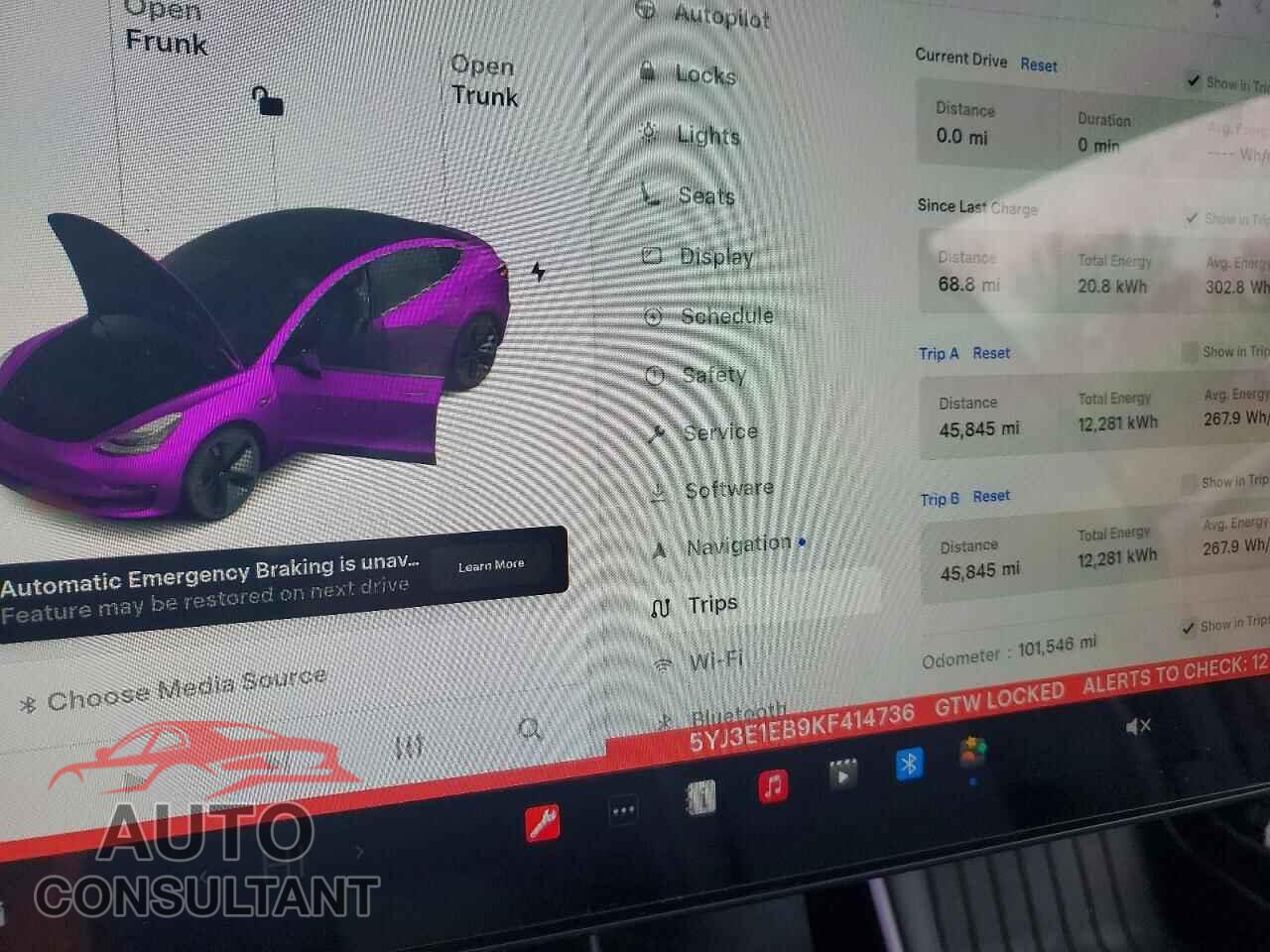 TESLA MODEL 3 2019 - 5YJ3E1EB9KF414736