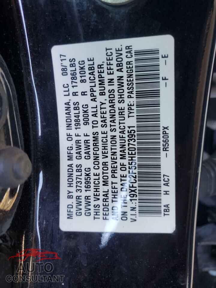HONDA CIVIC 2017 - 19XFC2F55HE073951