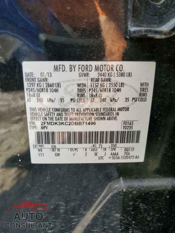 FORD EDGE 2013 - 2FMDK3KC2DBB71496