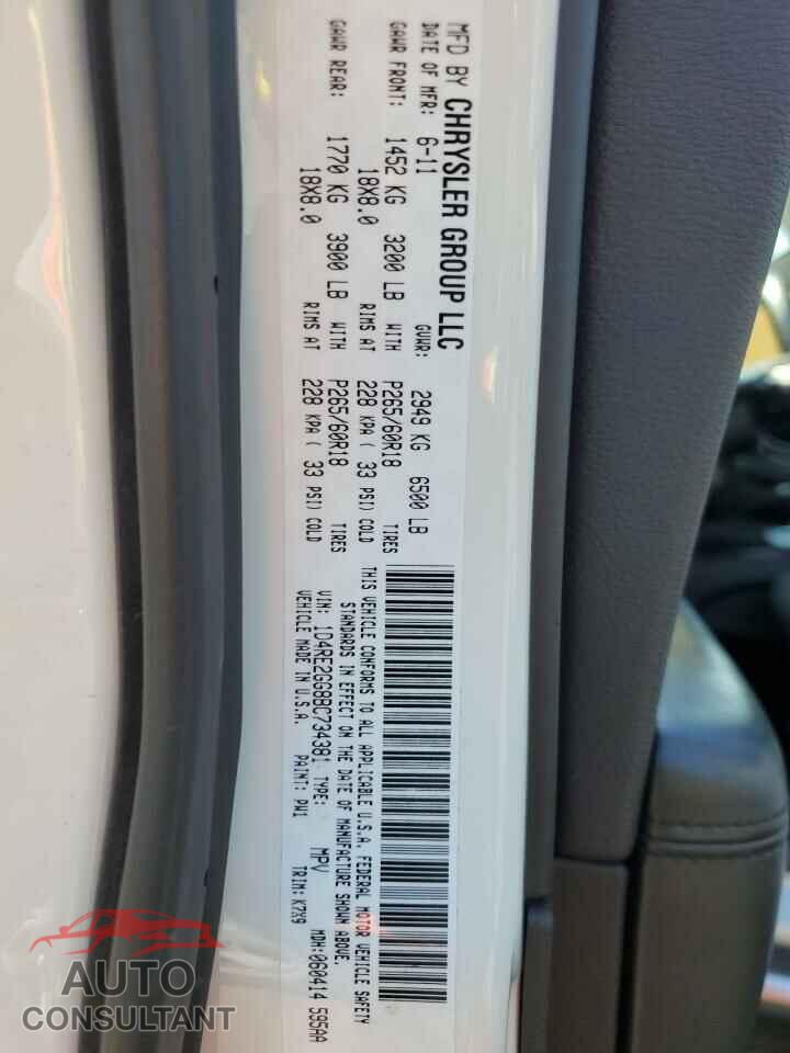DODGE DURANGO 2011 - 1D4RE2GG8BC734381