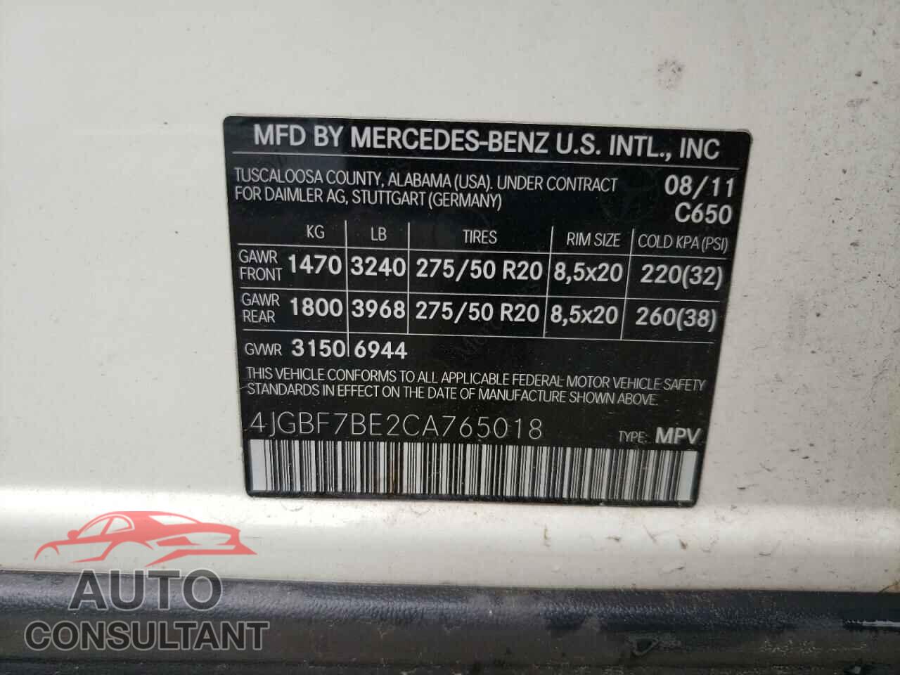 MERCEDES-BENZ GL-CLASS 2012 - 4JGBF7BE2CA765018