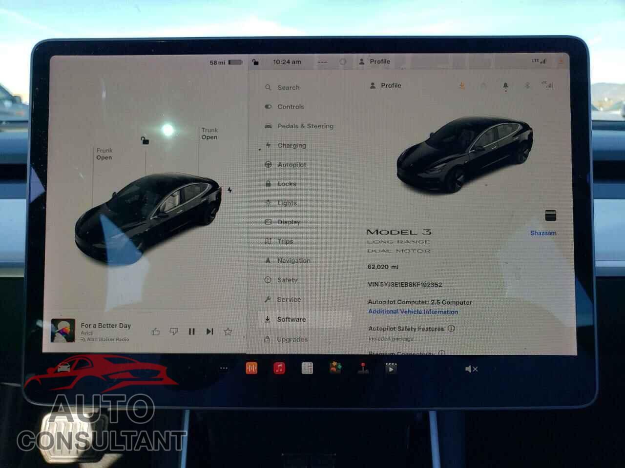 TESLA MODEL 3 2019 - 5YJ3E1EB8KF192352