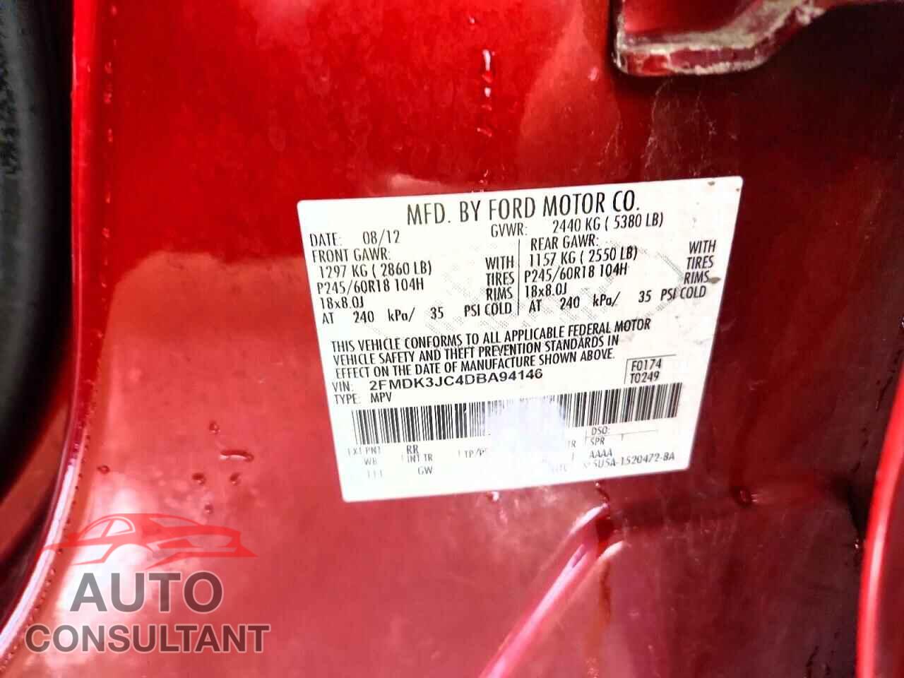 FORD EDGE 2013 - 2FMDK3JC4DBA94146