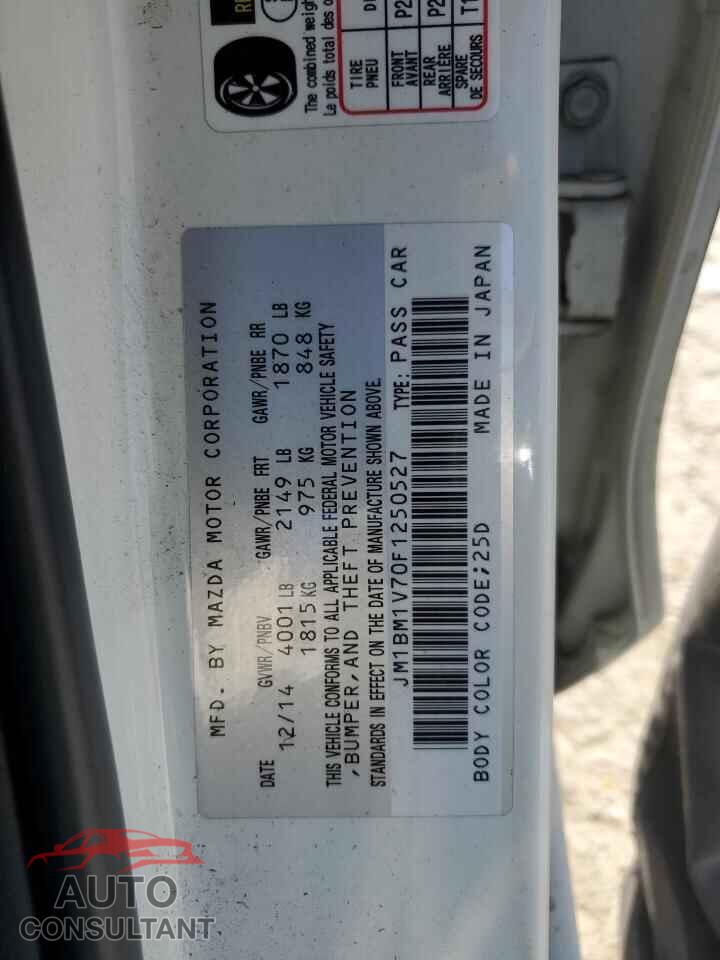 MAZDA 3 2015 - JM1BM1V70F1250527