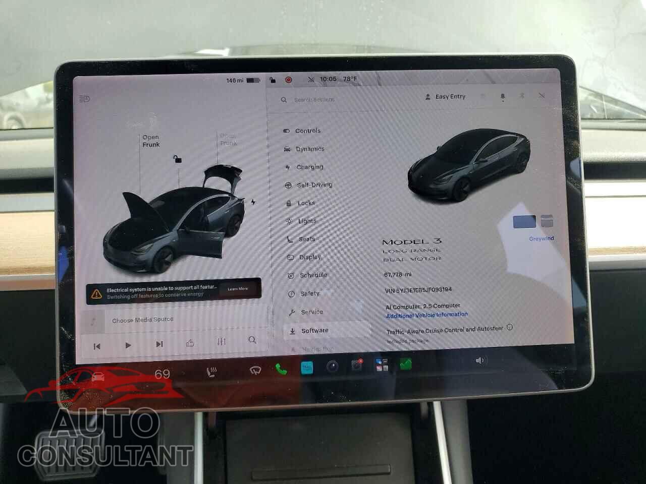 TESLA MODEL 3 2018 - 5YJ3E1EB5JF093194