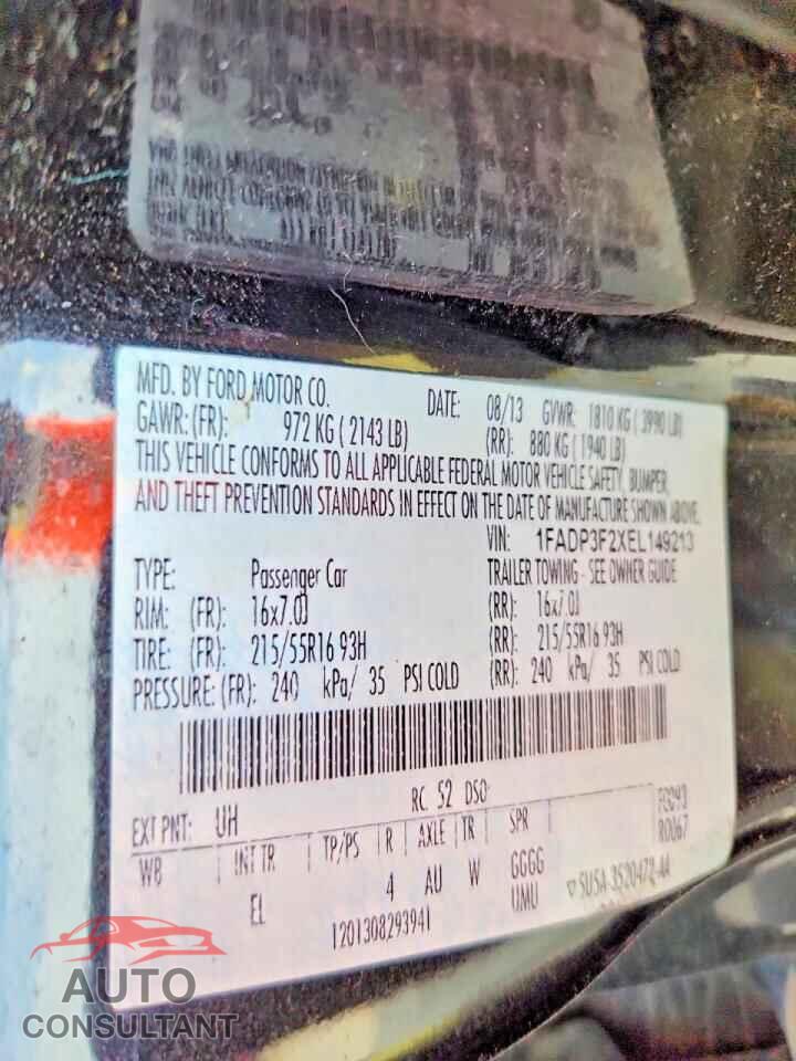 FORD FOCUS 2014 - 1FADP3F2XEL149213