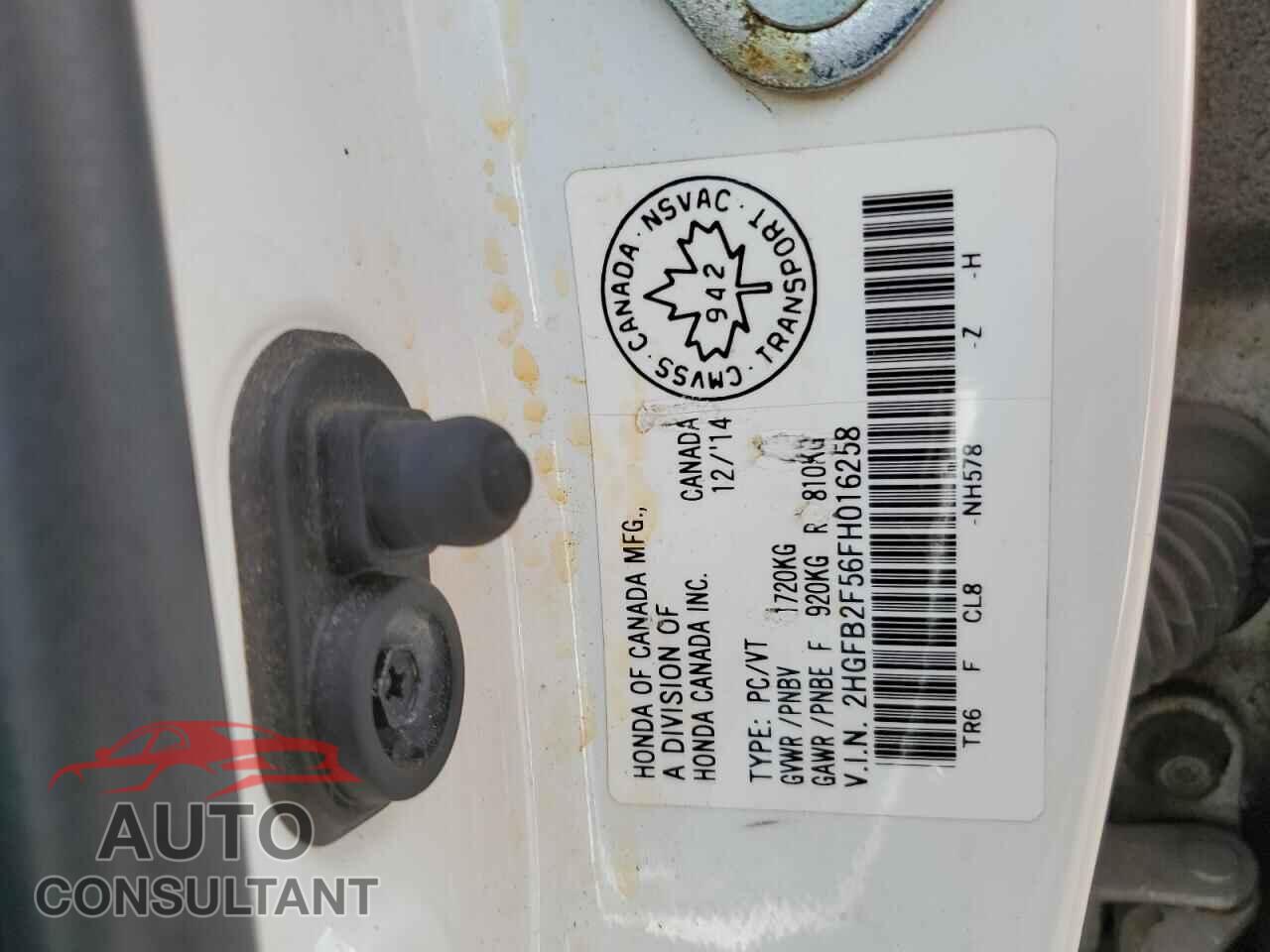 HONDA CIVIC 2015 - 2HGFB2F56FH016258