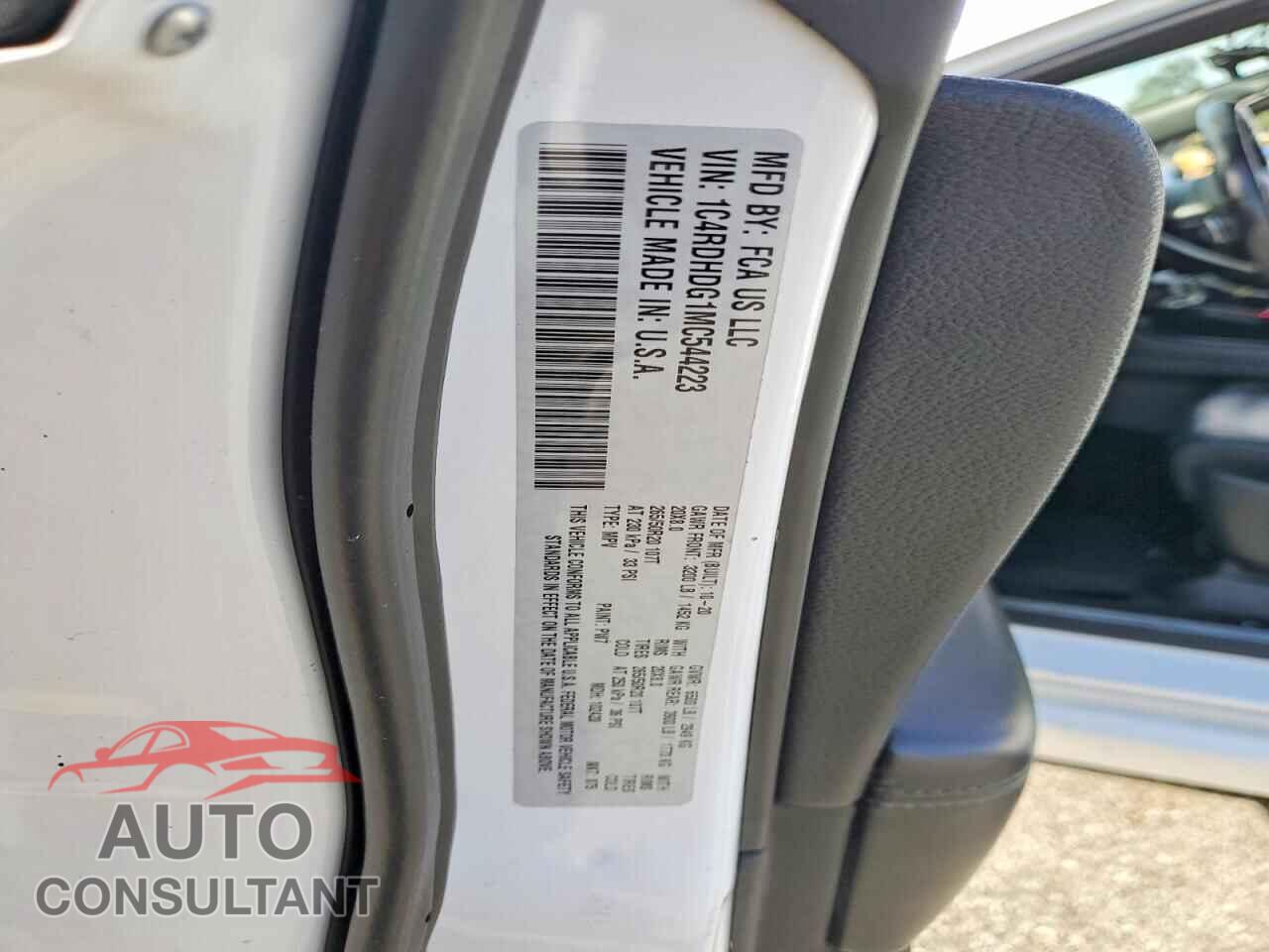DODGE DURANGO 2021 - 1C4RDHDG1MC544223