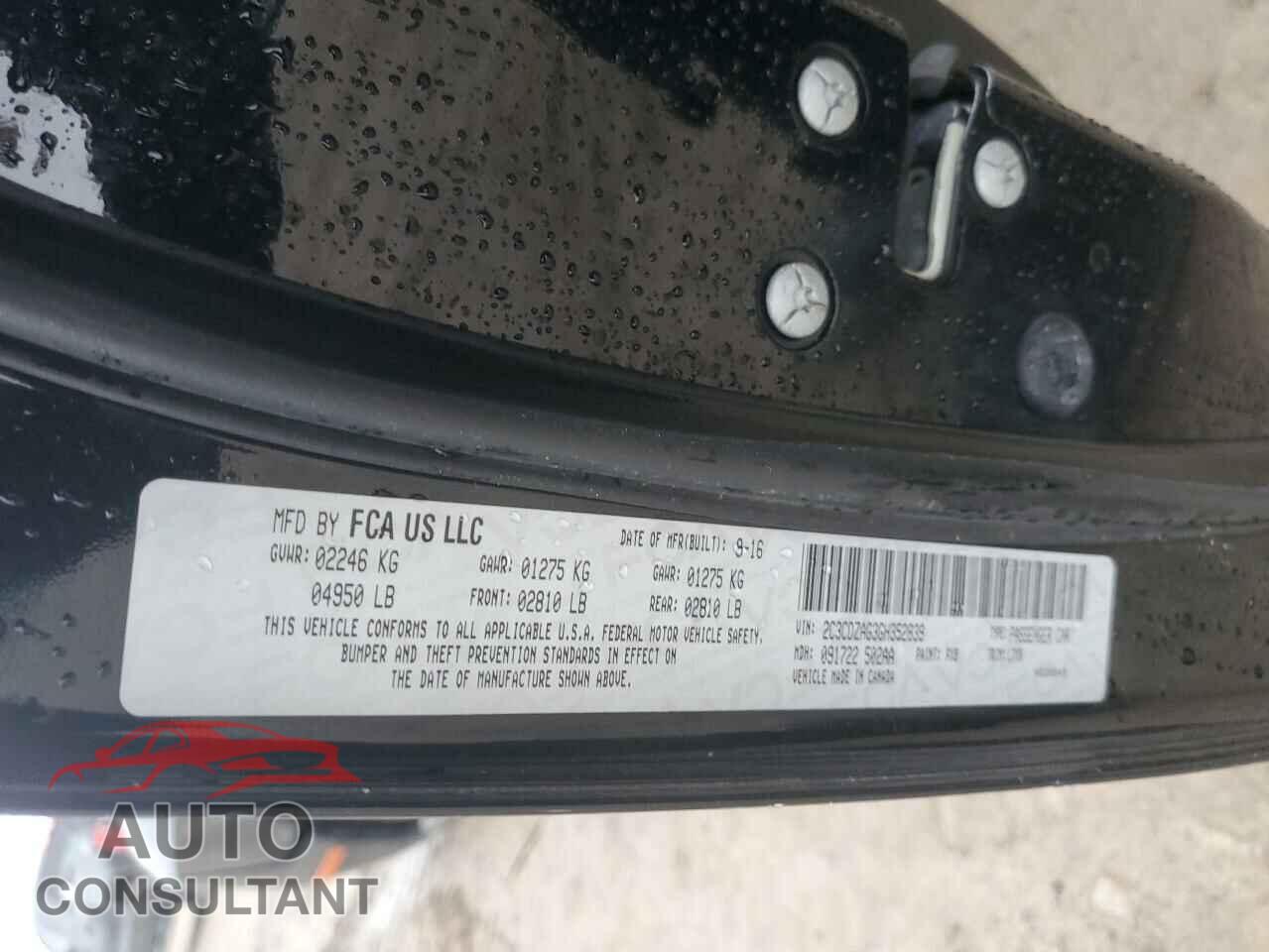 DODGE CHALLENGER 2016 - 2C3CDZAG3GH352839
