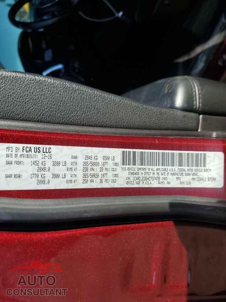 DODGE DURANGO 2017 - 1C4RDJDG6HC737478