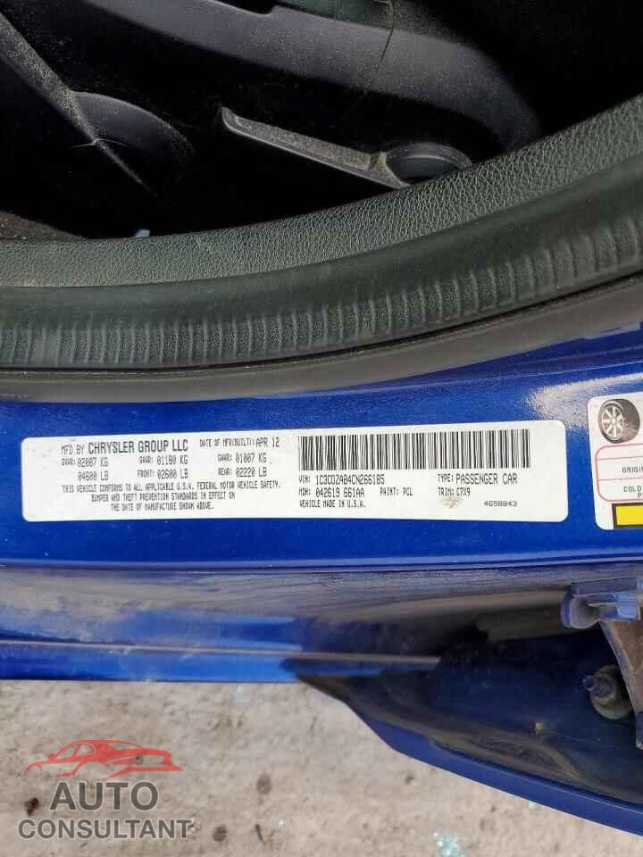 DODGE AVENGER 2012 - 1C3CDZAB4CN266185