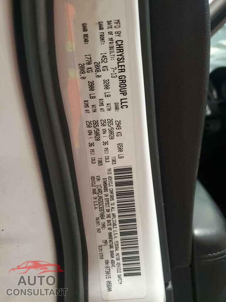 DODGE DURANGO 2013 - 1C4RDJAG5DC697084