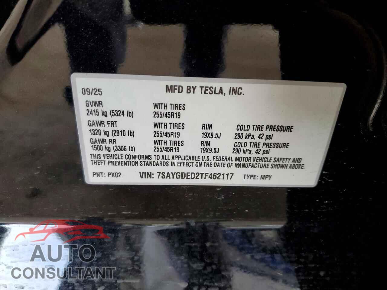 TESLA MODEL Y 2026 - 7SAYGDED2TF462117