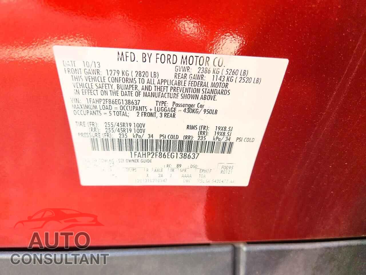 FORD TAURUS 2014 - 1FAHP2F86EG138637