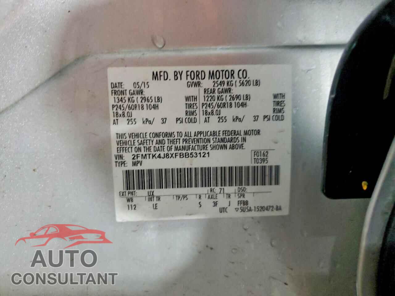 FORD EDGE 2015 - 2FMTK4J8XFBB53121