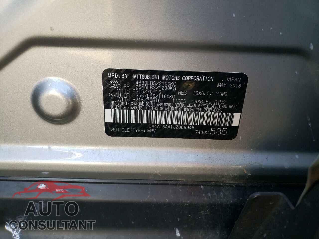 MITSUBISHI ECLIPSE 2018 - JA4AT3AA1JZ068948