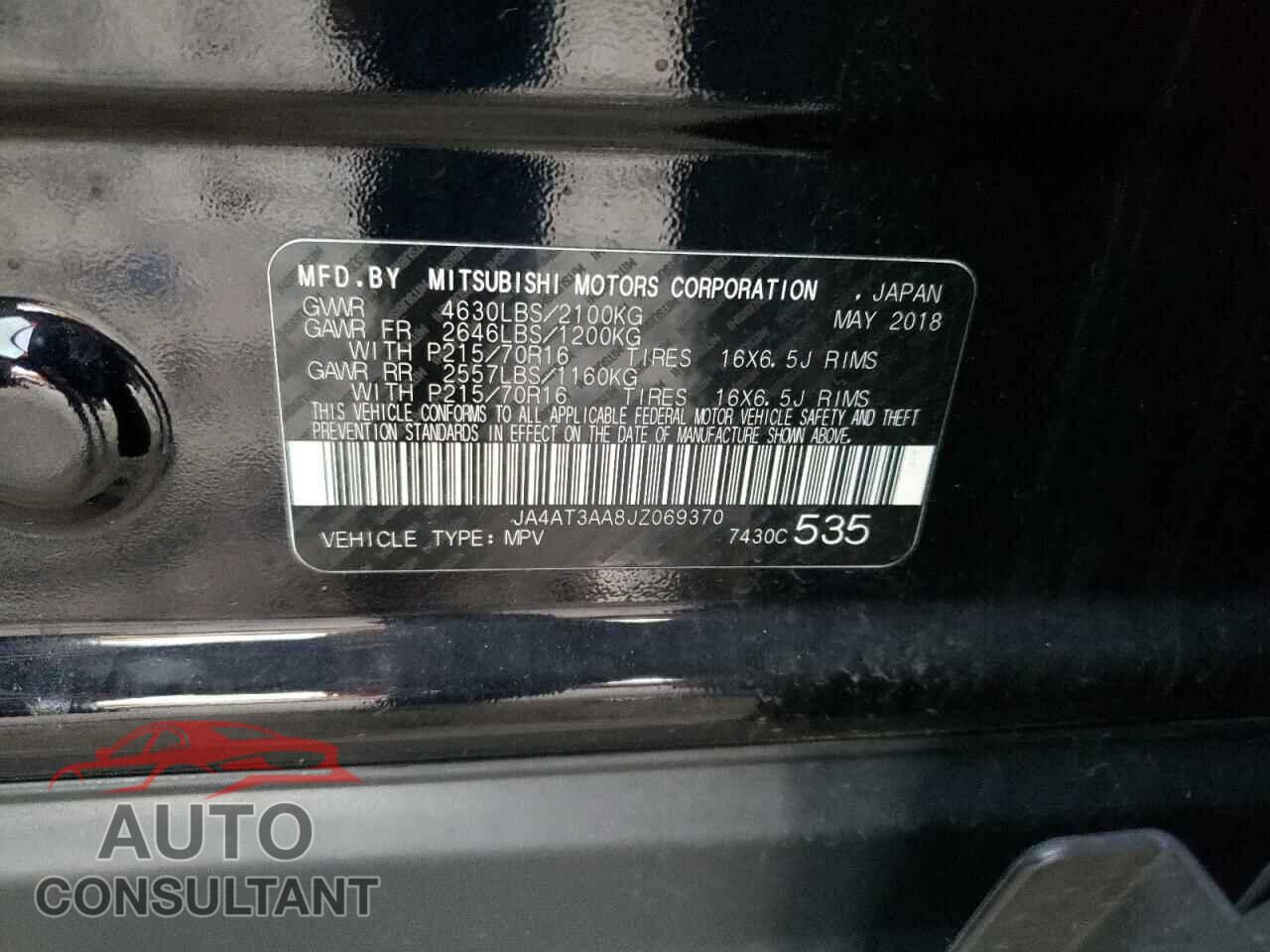 MITSUBISHI ECLIPSE 2018 - JA4AT3AA8JZ069370