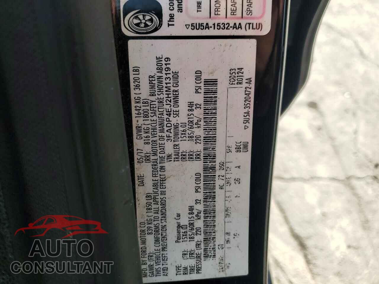 FORD FIESTA 2017 - 3FADP4EJ2HM131919