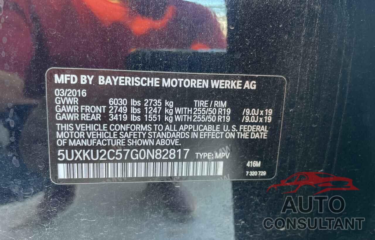 BMW X6 2016 - 5UXKU2C57G0N82817