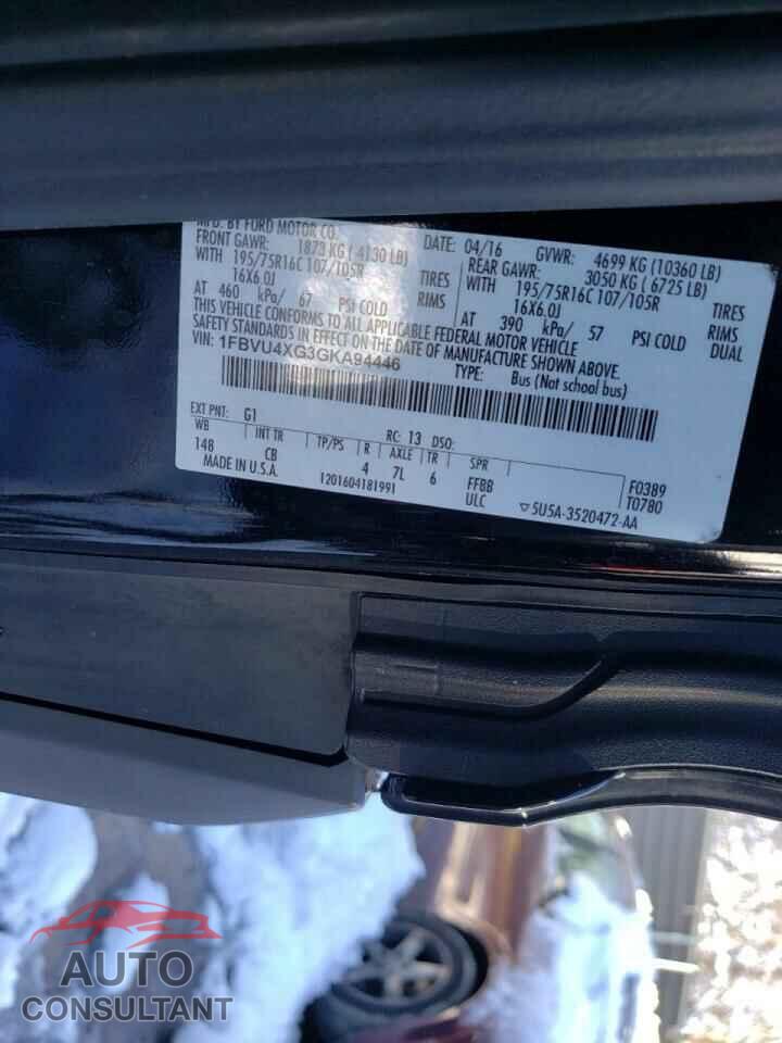 FORD TRANSIT CO 2016 - 1FBVU4XG3GKA94446